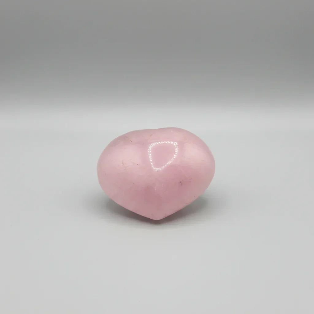 Polished Rose Quartz Heart Stone Natural Pink Crystal