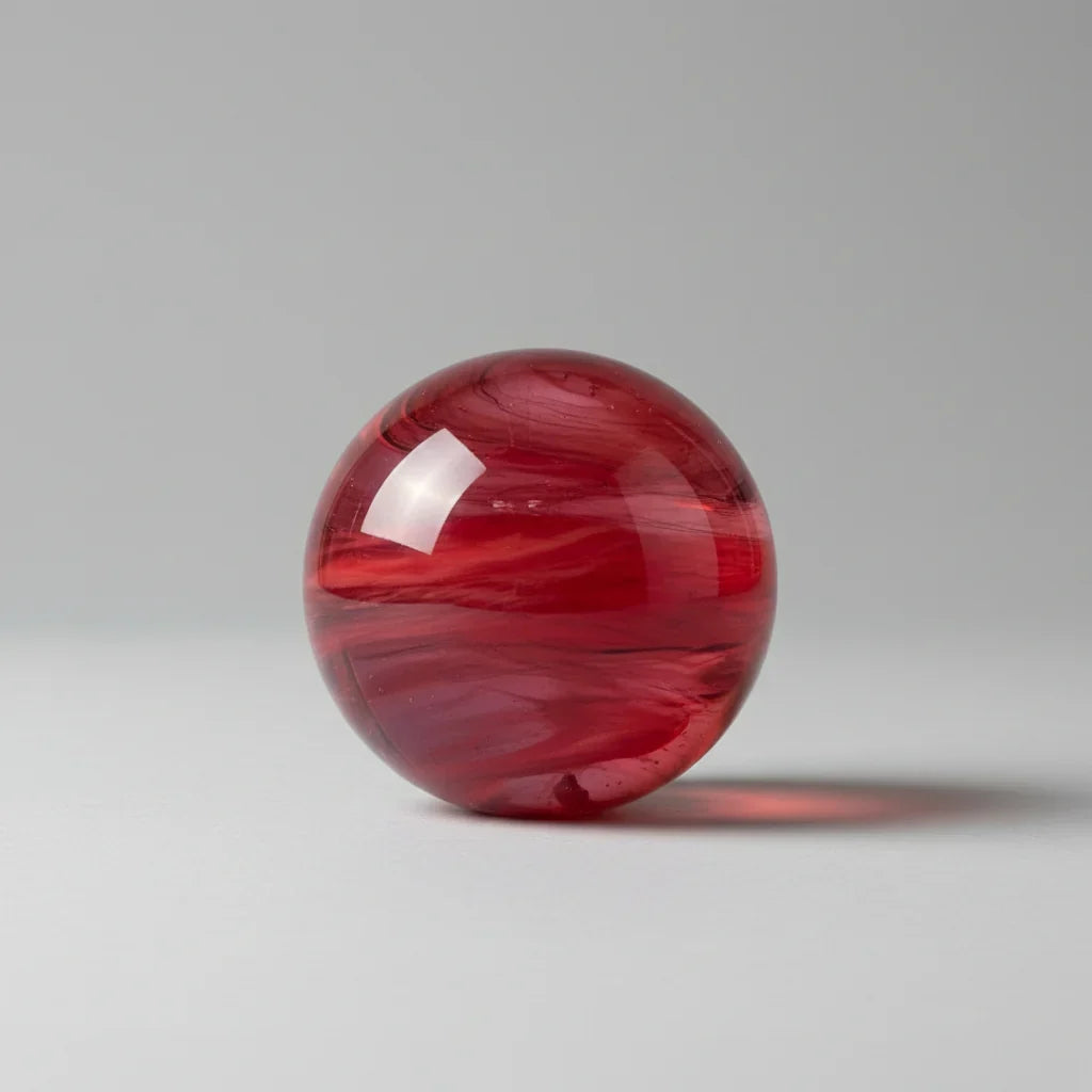 Glass Sphere Red Swirl Sphere