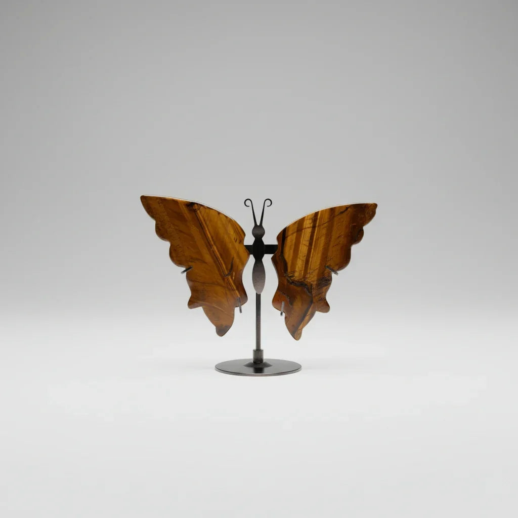 Tiger's Eye Butterfly With Stand