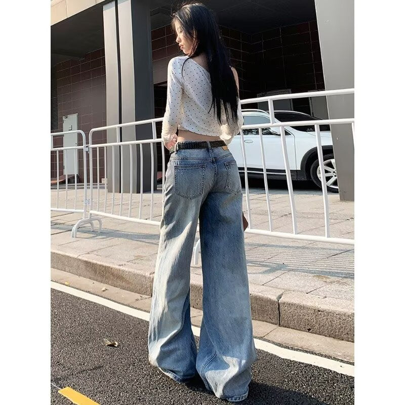 Loose-fit Figure-flattering Distressed Floor-length Casual Pants