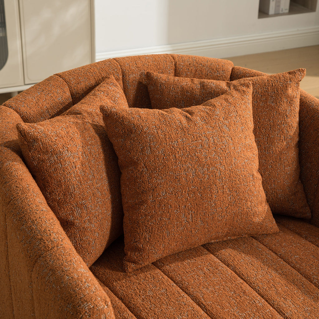 39"W Upholstered Oversized 360° Swivel Accent Barrel Chair and Half Cozy Sofa