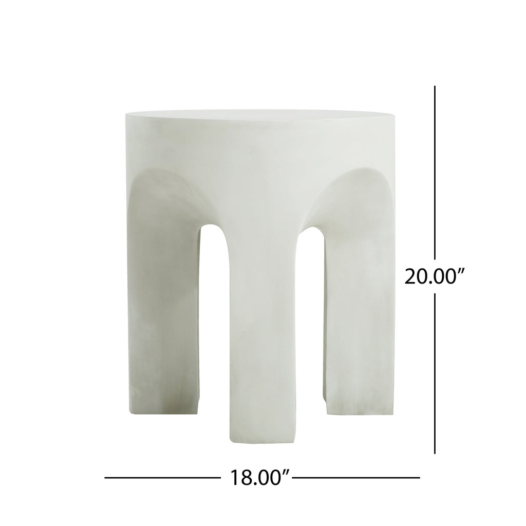 Outdoor MGO Round Top Side Table/End Table, Antique White