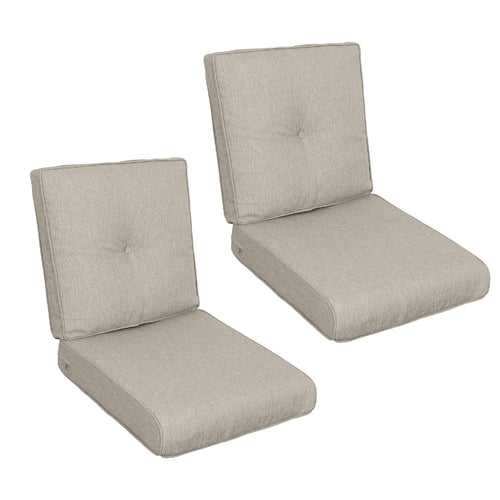 2 Pcs Set High Back Patio Chair Cushions in Beige