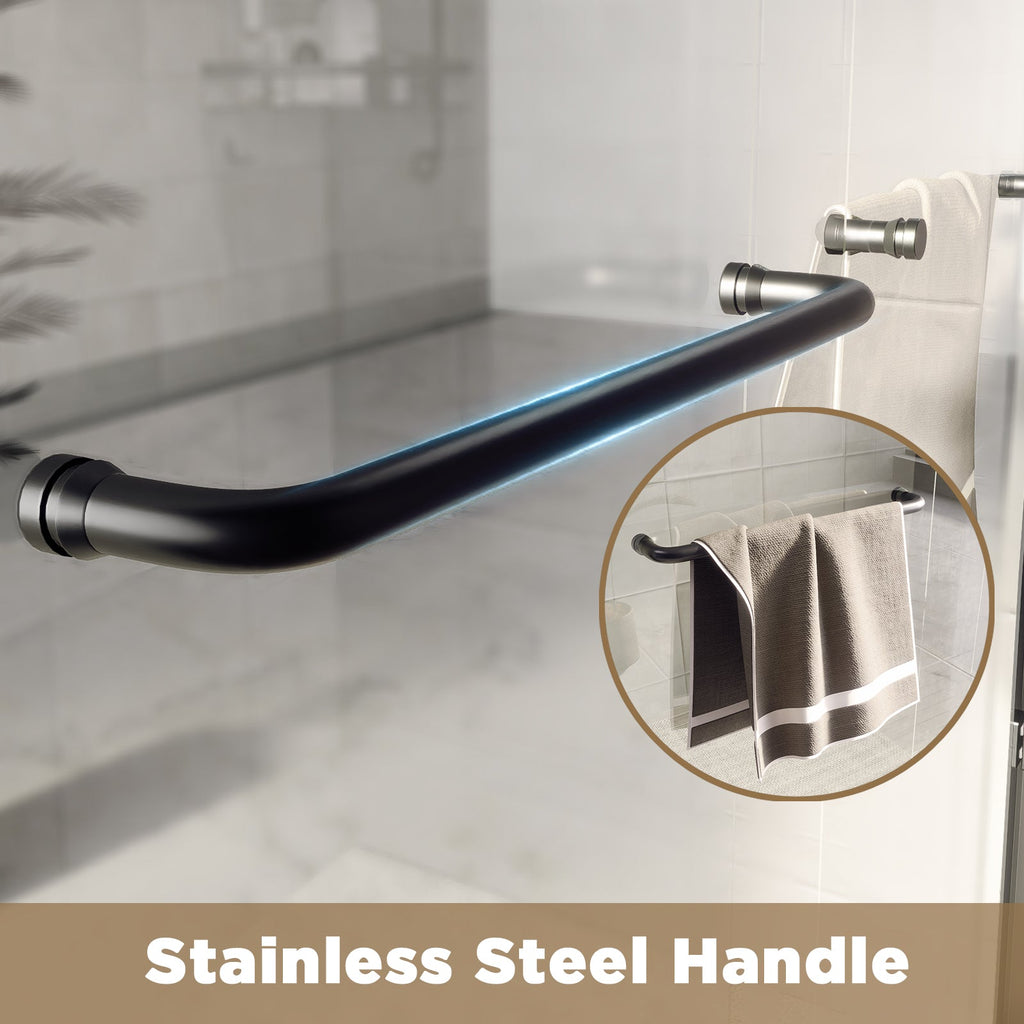 Matte Black Double Sliding Shower Door - 56-60" x 72"