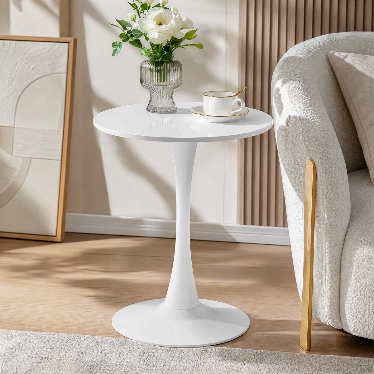 White Round Dining Table