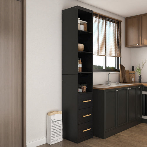 85.04" Tall Storage Cabinet with Drawer and Shelves