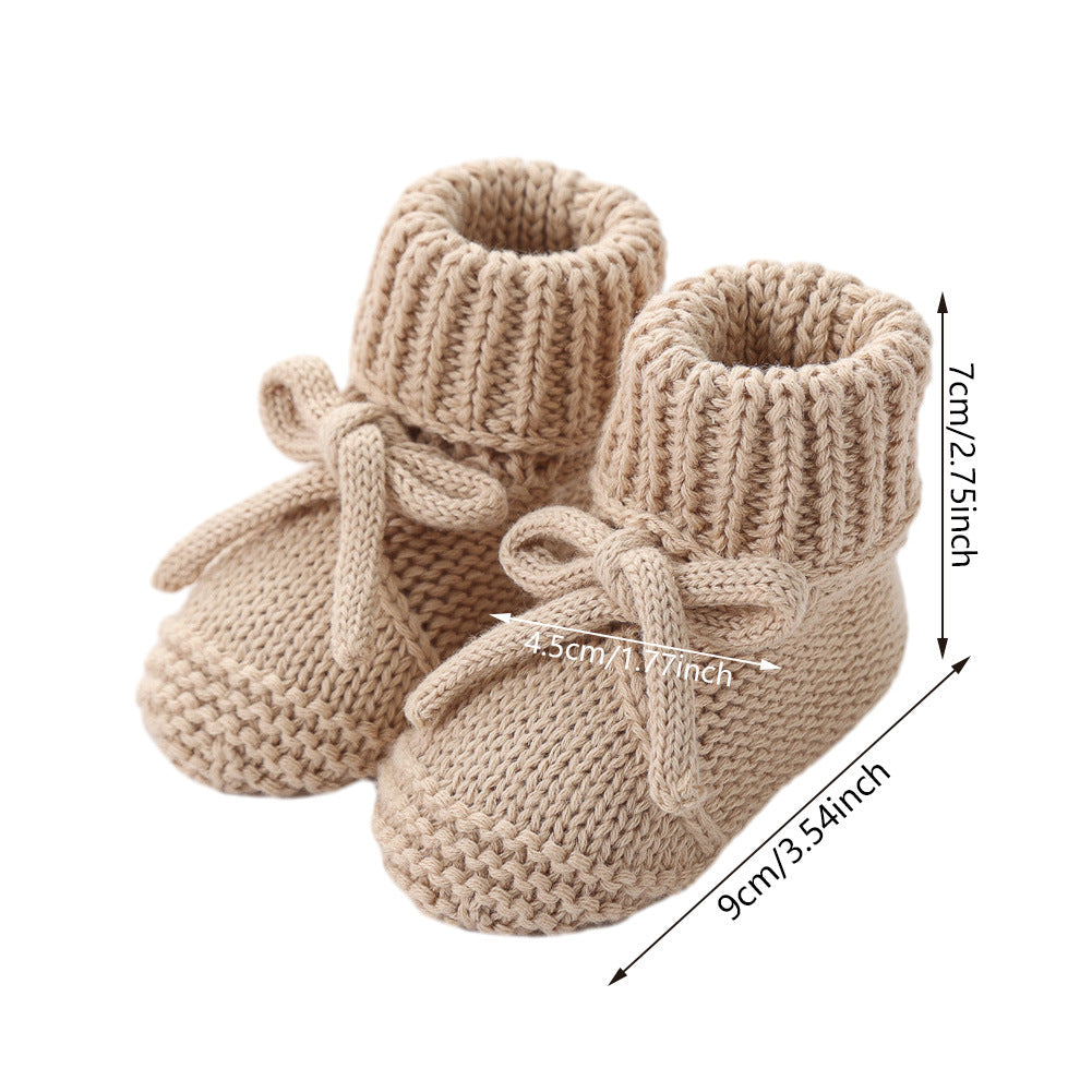 Bow-tie Strap Knitted Toddler Shoes