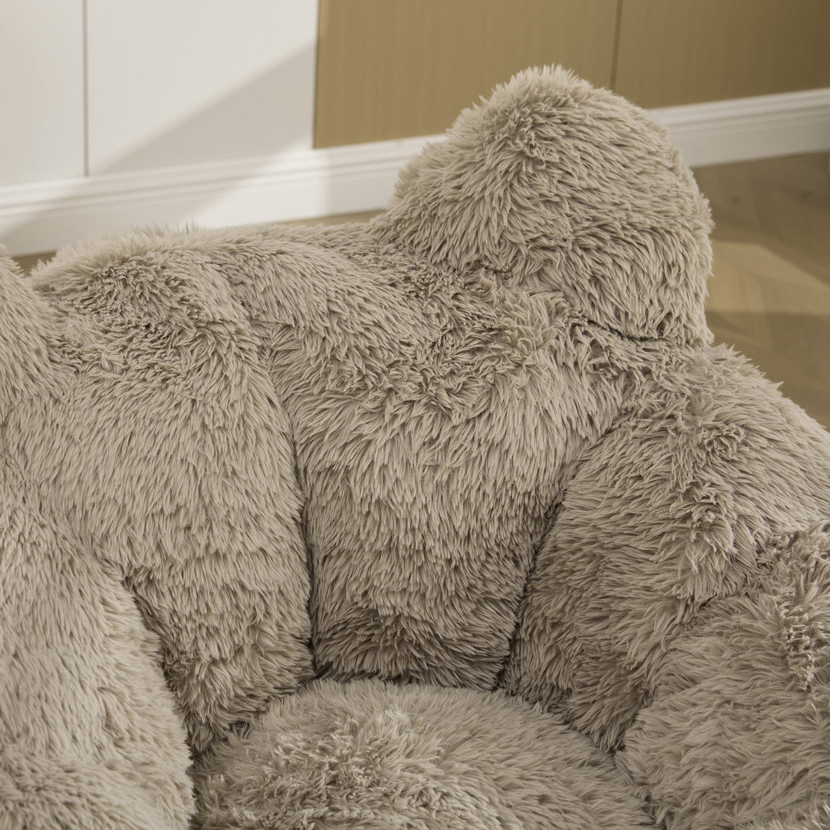41.7'' W Faux Fur Cat Shaped Bean Bag Chair