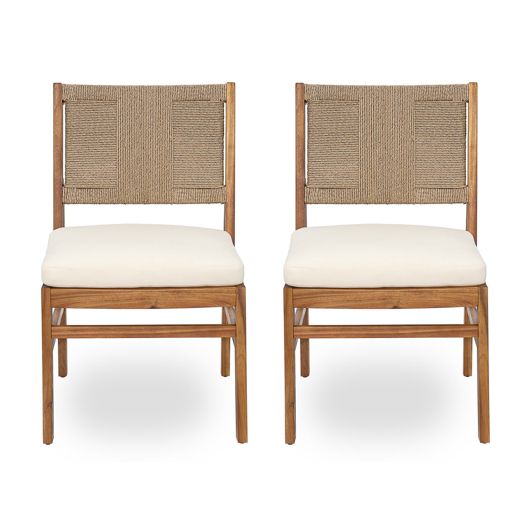 Outdoor 7 Piece Patio Rustic Acacia Wood Dining Set