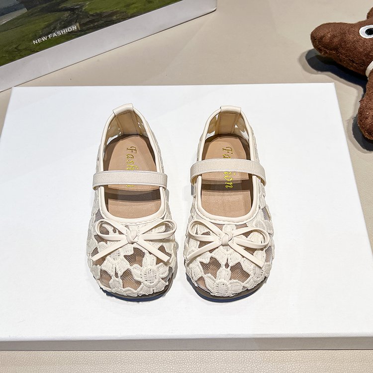 French Gentle Flat Mesh Single Shoe For Women In Summer Fairy Style With Skirt Lace Mary Jane Children's Sandals