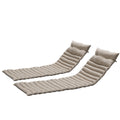 Khaki 2PCS Set Outdoor Lounge Chair Cushion Replacement