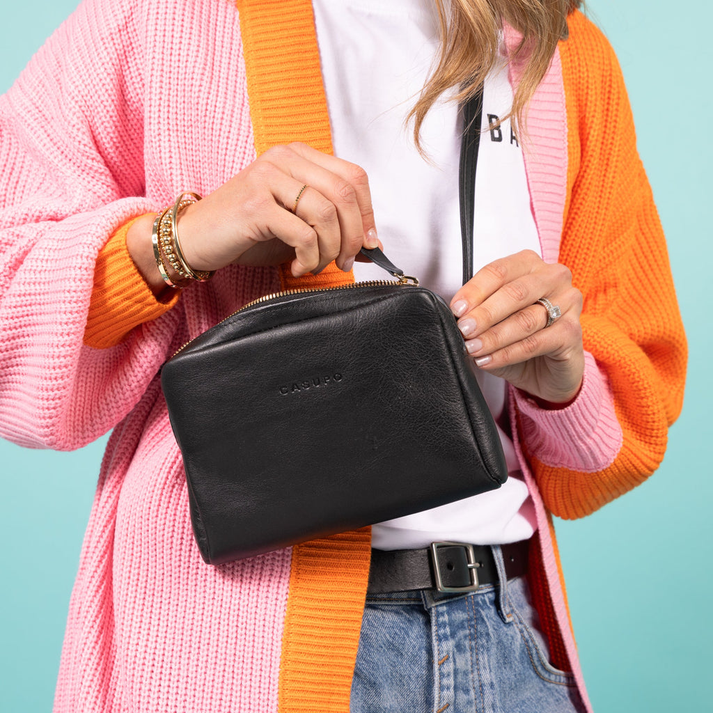 Leather Fanny Pack - Black