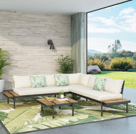 Theo 5 Seater Sectional Sofa Set with Cushions