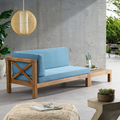 Brava X-Back Corner Bench-L with Coffee Table
