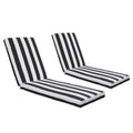 Outdoor Lounge Chair Cushion Replacement - Black/White Stripe