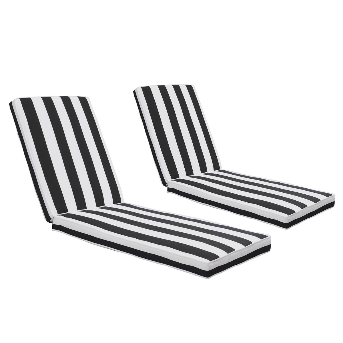 Outdoor Lounge Chair Cushion Replacement - Black/White Stripe
