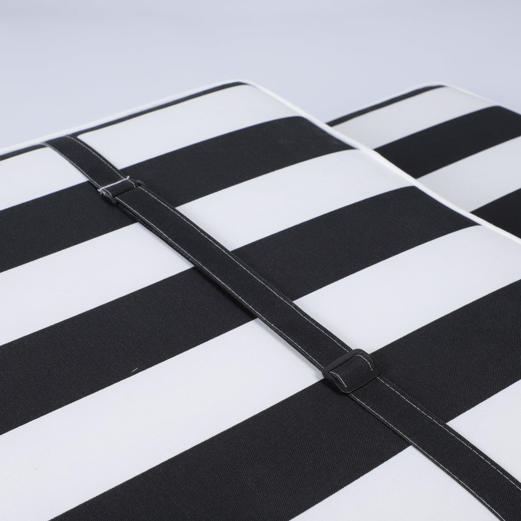 Outdoor Lounge Chair Cushion Replacement - Black/White Stripe