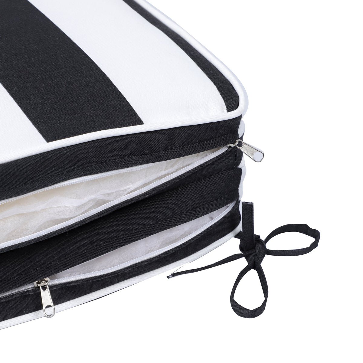 Outdoor Lounge Chair Cushion Replacement - Black/White Stripe