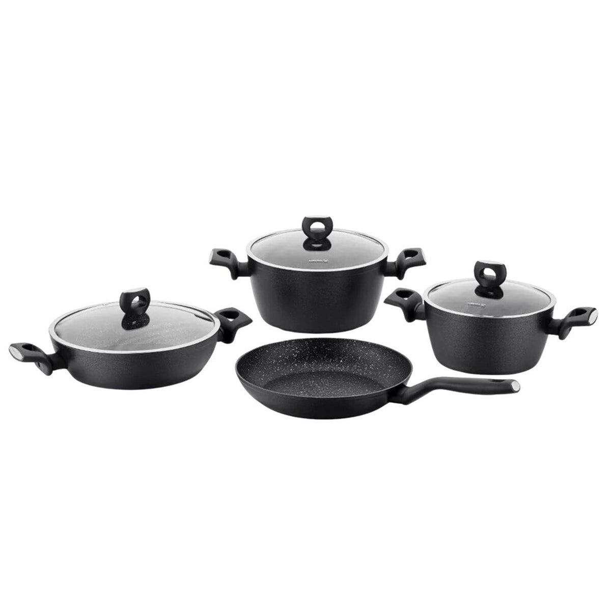 Nora 7Pcs Cookware Set - Black - A2890