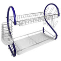 Better Chef 22" Chrome Plated Dish Rack - S-Shape - Blue - DR-226B