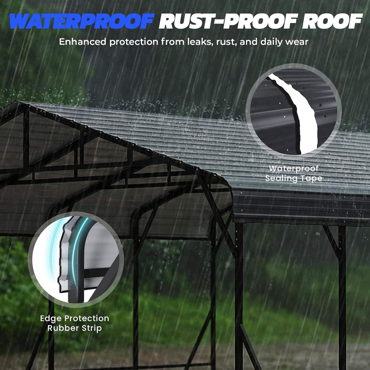 [20X40FT] Heavy-Duty Galvanized Steel Carport Canopy Shelter (SAK17632)