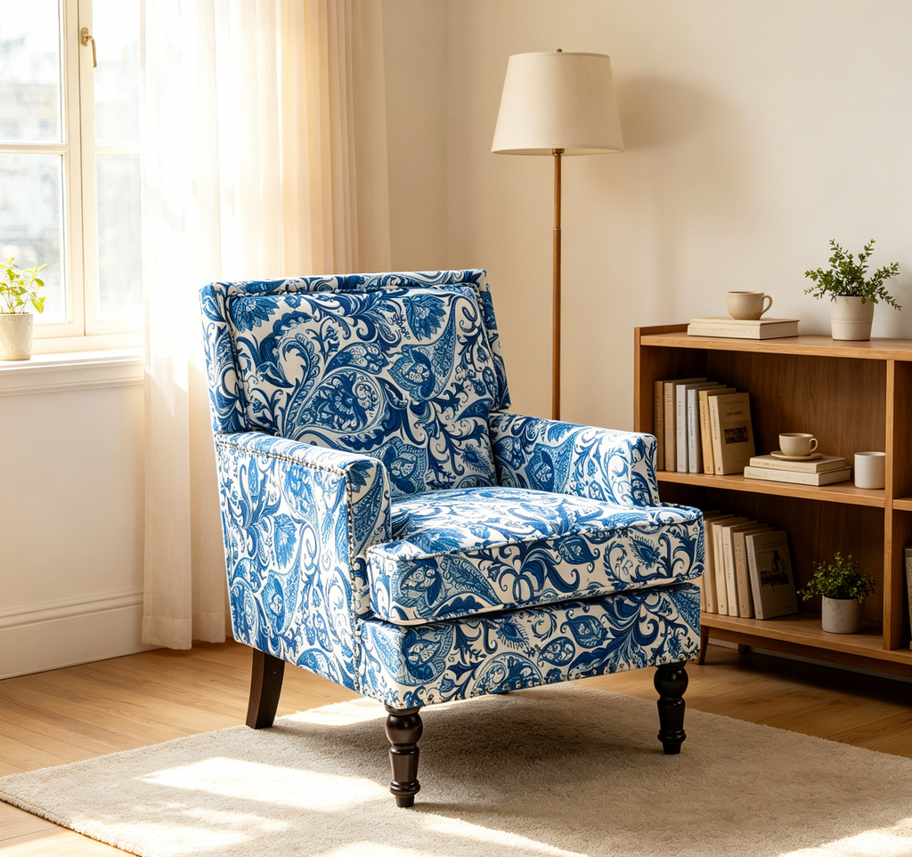 Upholstered Accent Chair, Vintage Armchair