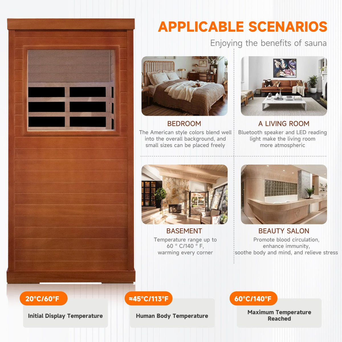 HOSAUNA Sauna Accessory for Small Spaces