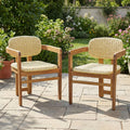 Outdoor Woven Rattan Chair Set - Two Accent Chairs