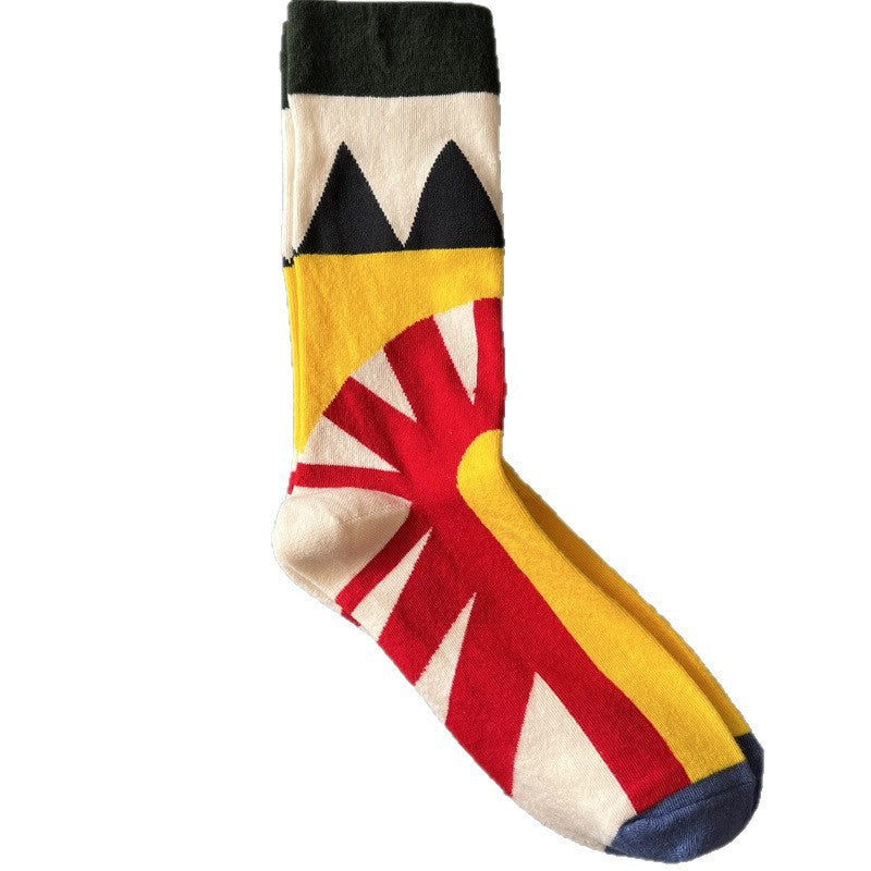 Retro-style Fun Mid-calf Socks For Men And Women