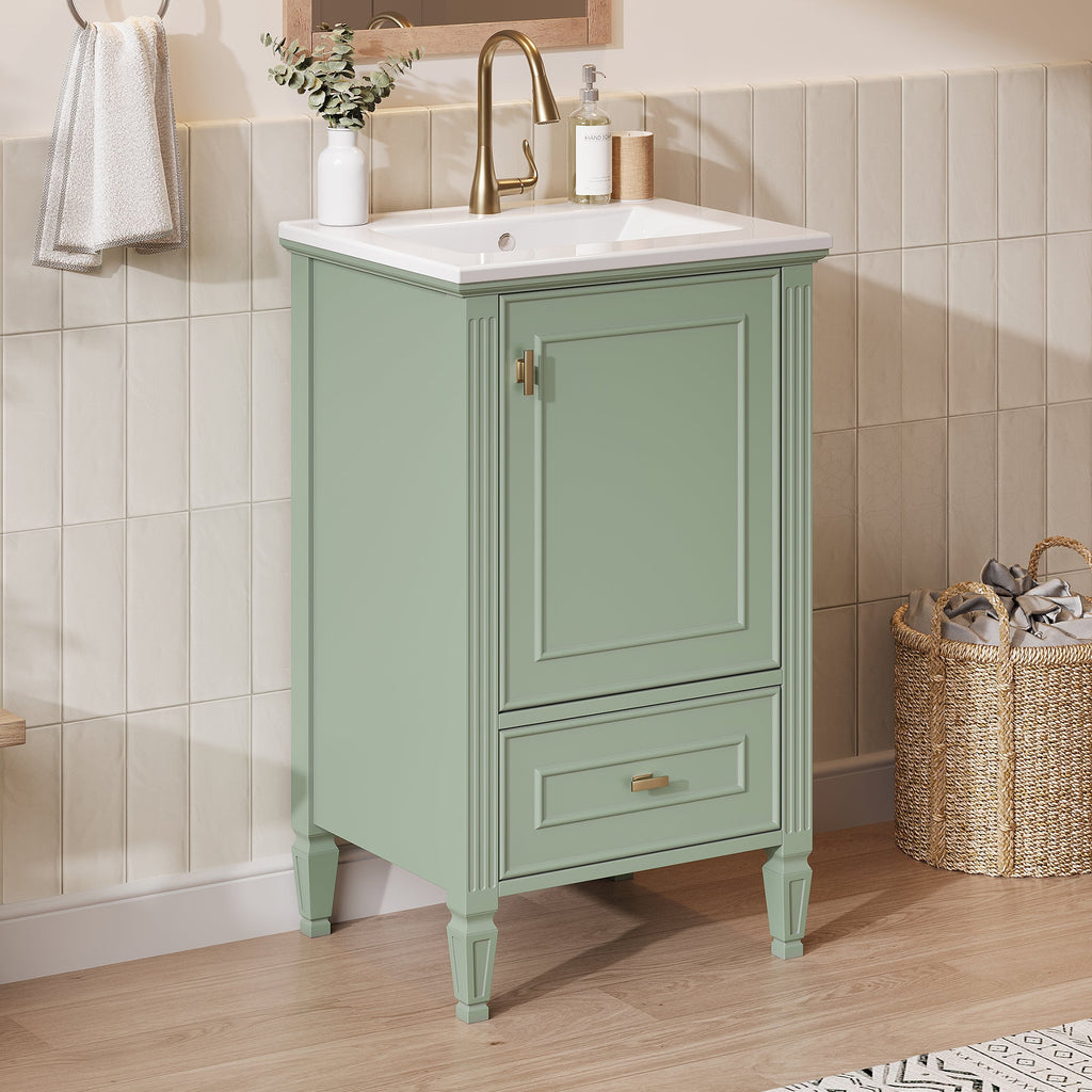 20" Bathroom Vanity with Ceramic Sink