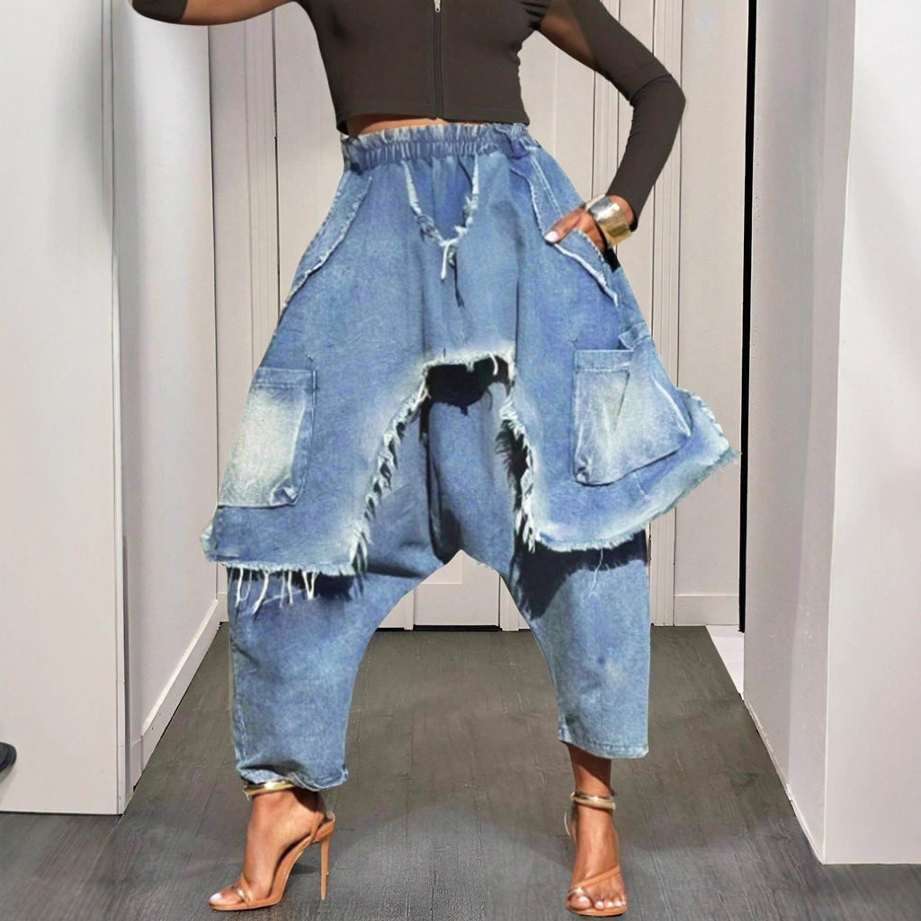 Trendy Personalized Distressed Brushed Ripped Jeans