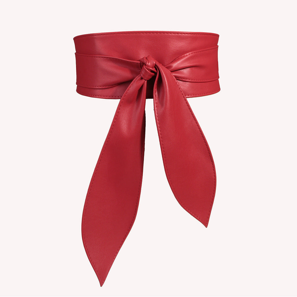 Amazon Cross-border Women's Wide Waist Cover Soft All-match Elegant Bow Ribbon Super Long In Stock Tie Belt