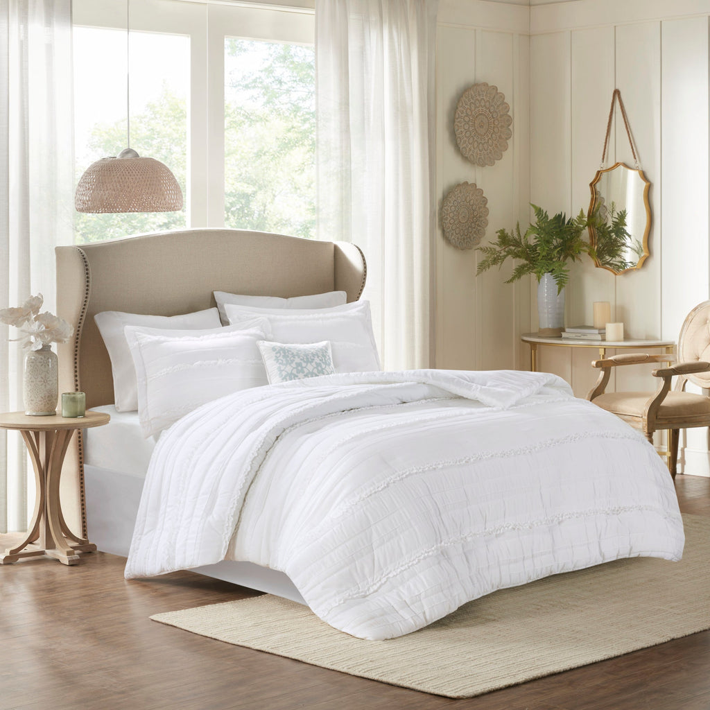 5 Piece Ruffled Comforter Set
