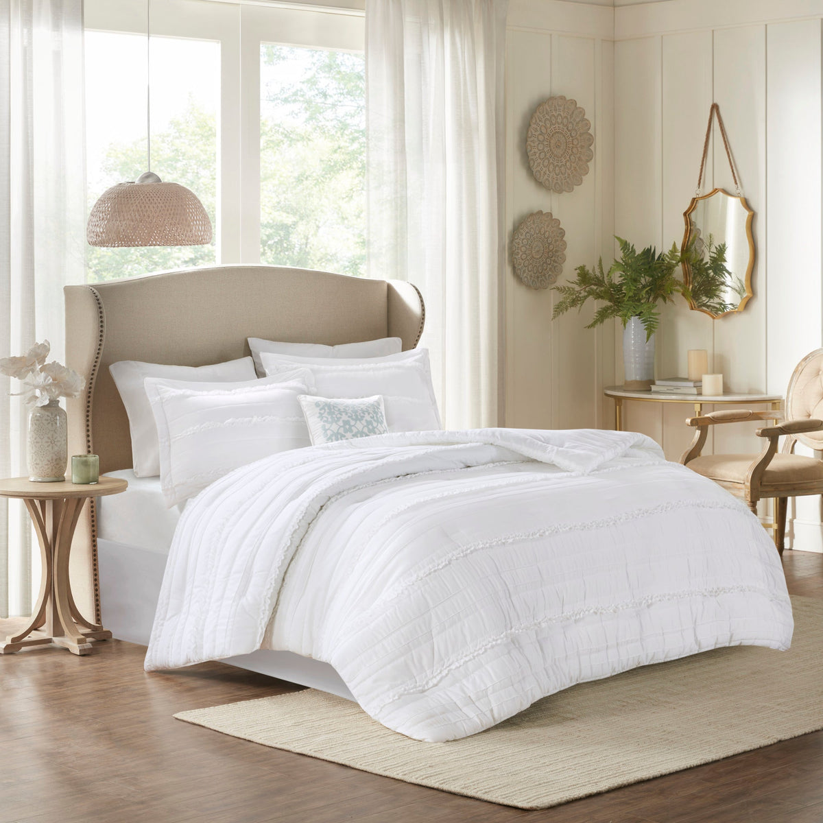 5 Piece Ruffled Comforter Set