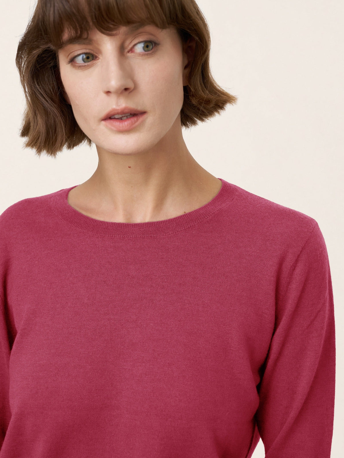 100% Extra-Fine Merino Wool Essential Crew Neck Knit Sweater BRIDGET