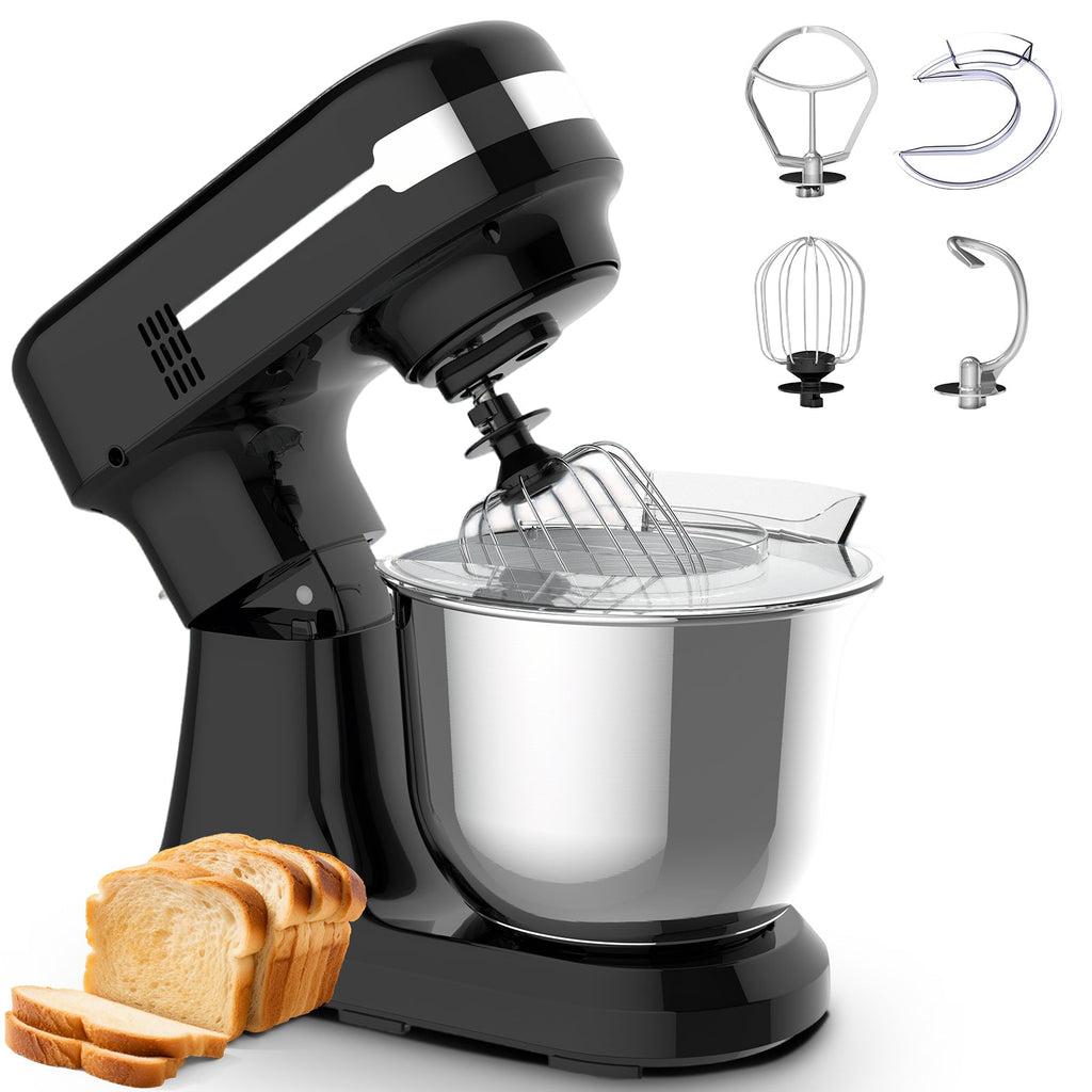 Plum Chef 5.5QT Electric Stand Mixer, 12-Speed Tilt-Head Food Mixer, Dough Mixer with Dishwasher Safe Stainless Steel Bowl, Dough Hook, Flat Beater, Whisk, Splash Guard