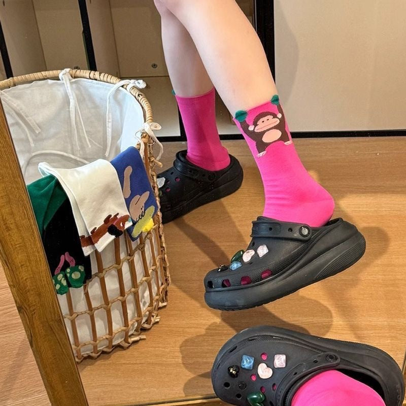 Trendy Illustrated Spring Socks For Women