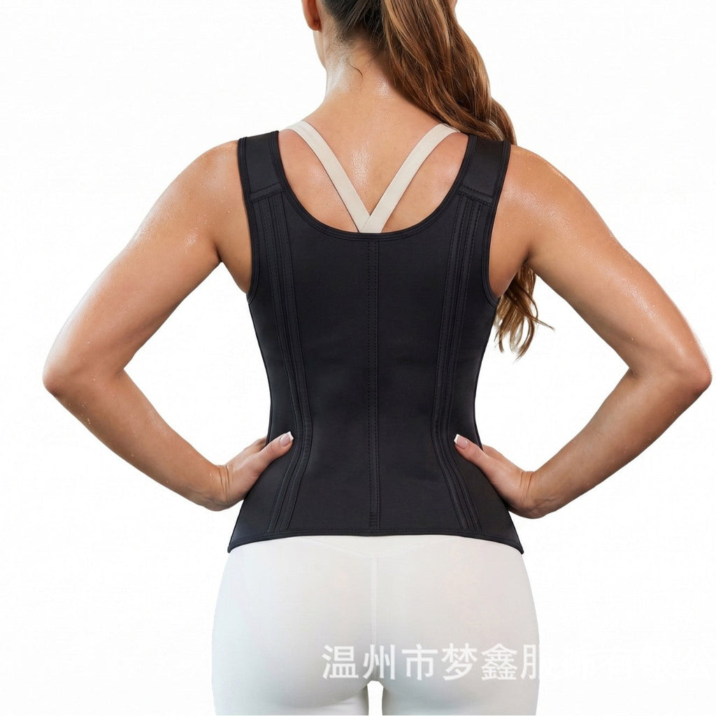 Women's Waist Trainer Corset, Zipper & Hook Sauna Sweat Vest, Tummy Control Body Shaper Shapewear For Workout Fitness