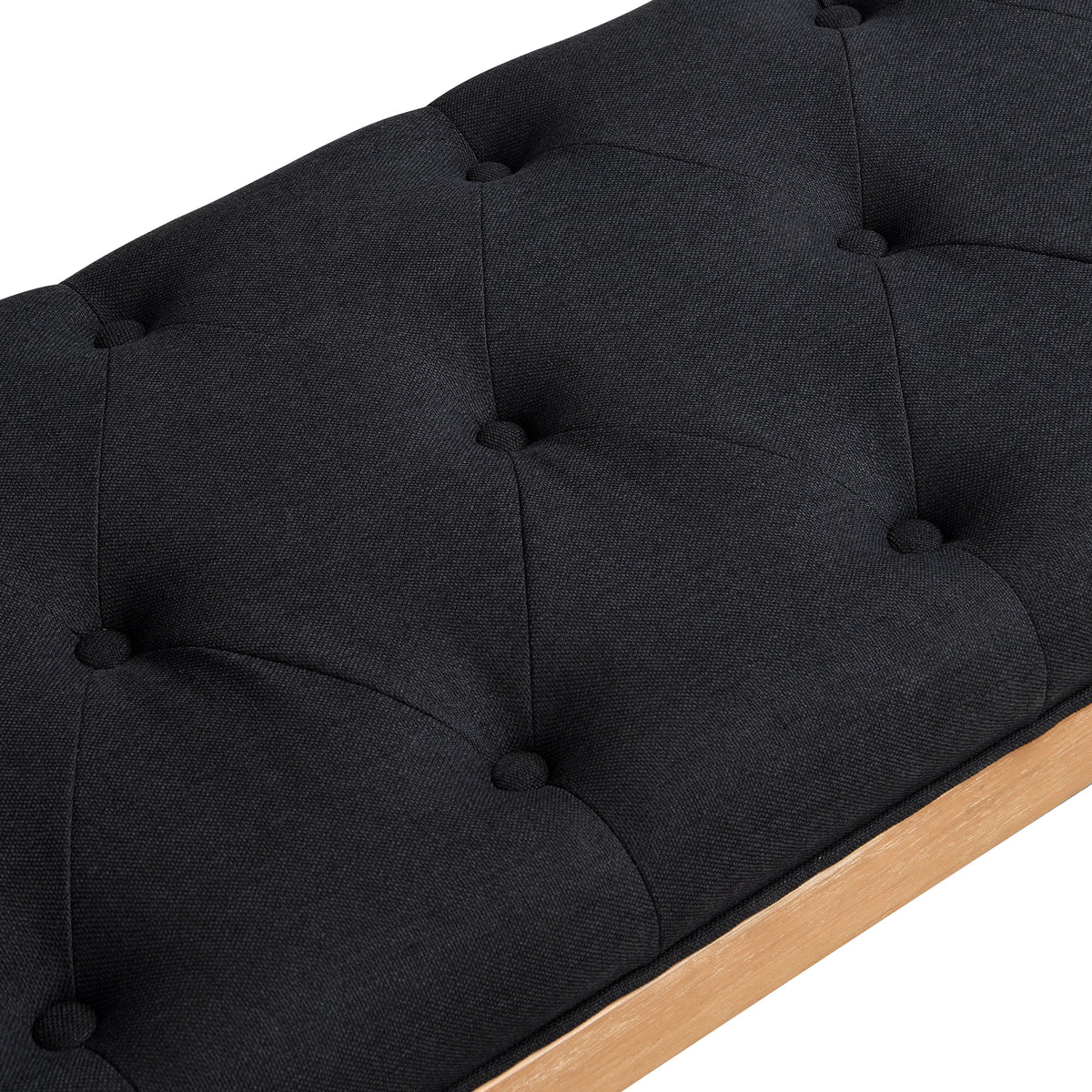 Modern Upholstered Bench with Curved Arms
