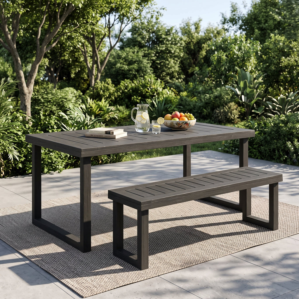 2-Piece Solid Acacia Wood Outdoor Dining Set