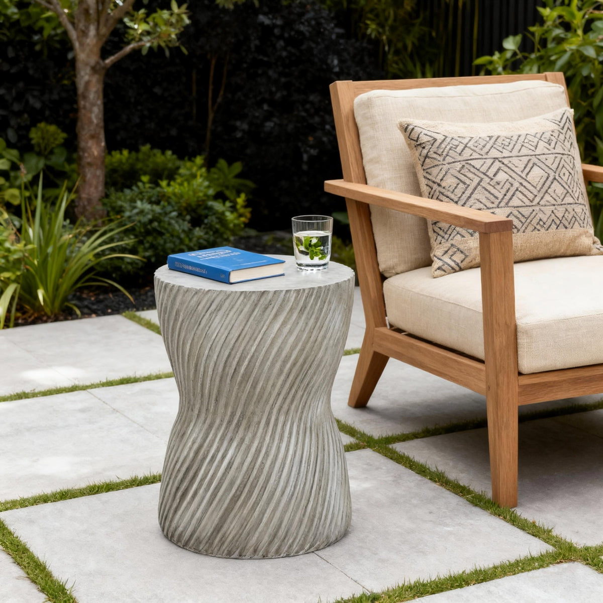 Outdoor MGO Concrete Hourglass Side Table