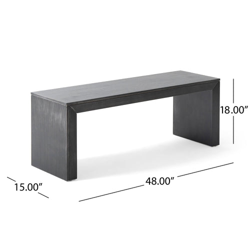 Acacia Wood Dining Bench, Grey and Taupe
