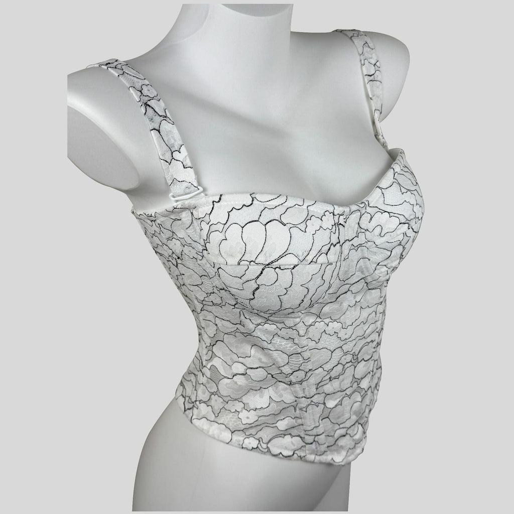 Micro-perforated Color-block Mesh Strapless Camisole For Women
