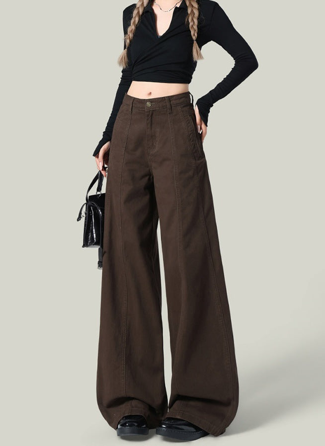Women's Spring Loose Straight-leg Denim Wide-leg Pants