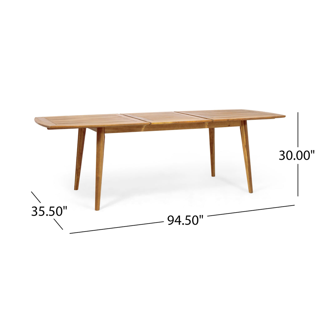 7 Piece Expandable Outdoor Dining Set with Acacia Wood Table