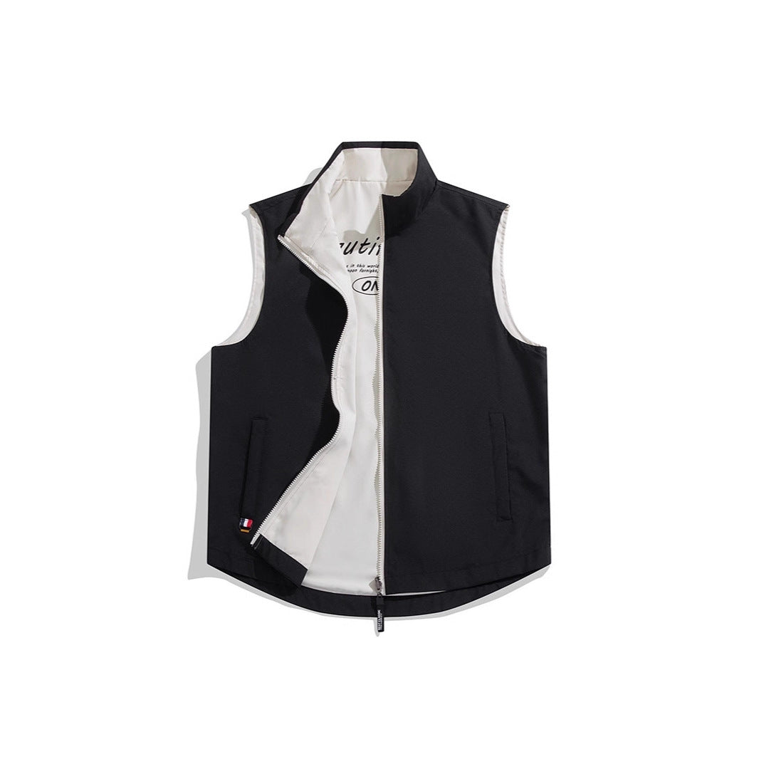 Color-block Reversible Vest Jacket