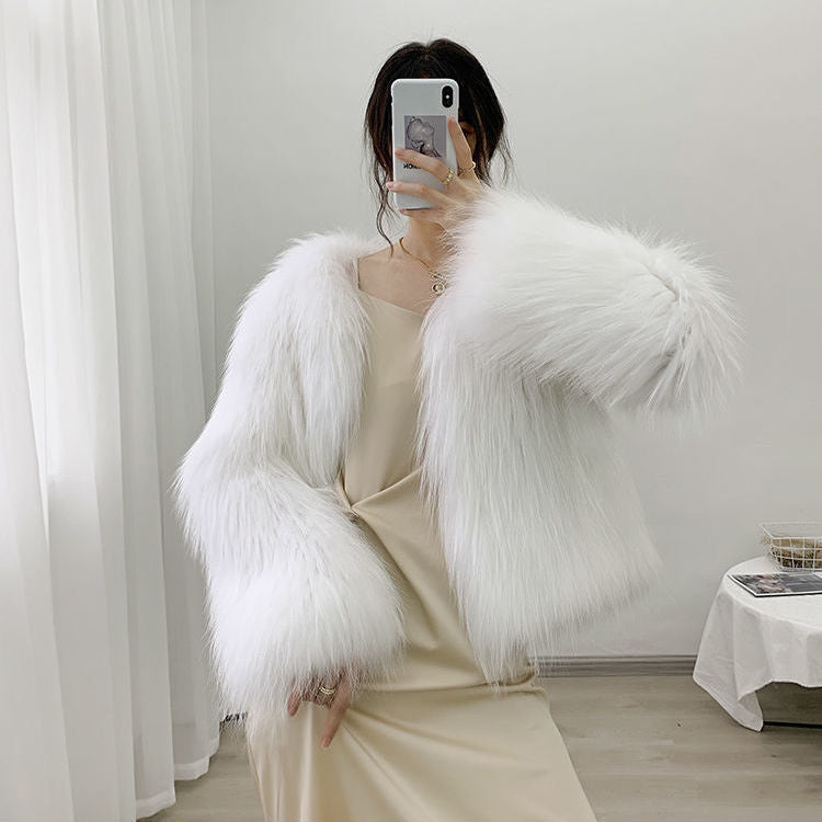 Fox Fur Coat Women Short Fashion