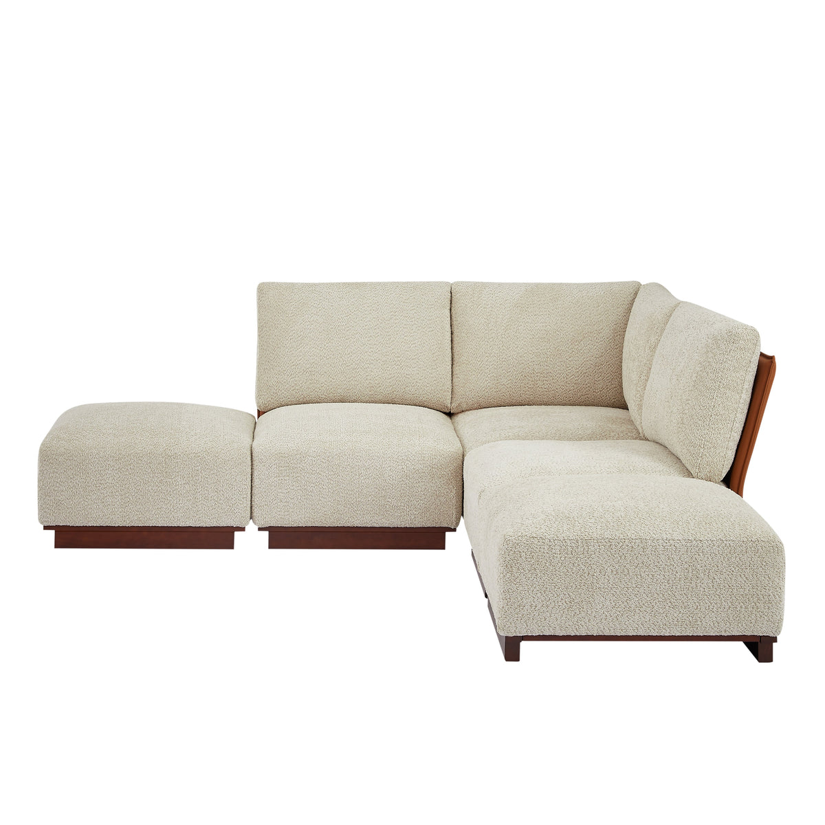 Velora 88.5 in. 5-Piece V Shaped Boucle Modular Sectional Sofa