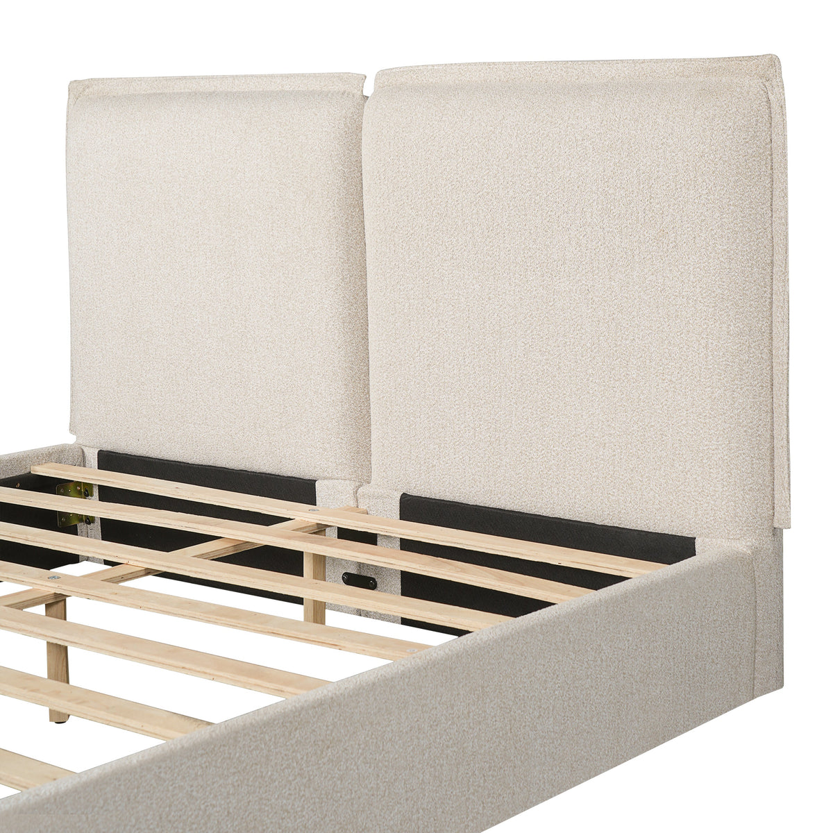 Double-Pillow Upholstered Bed Design
