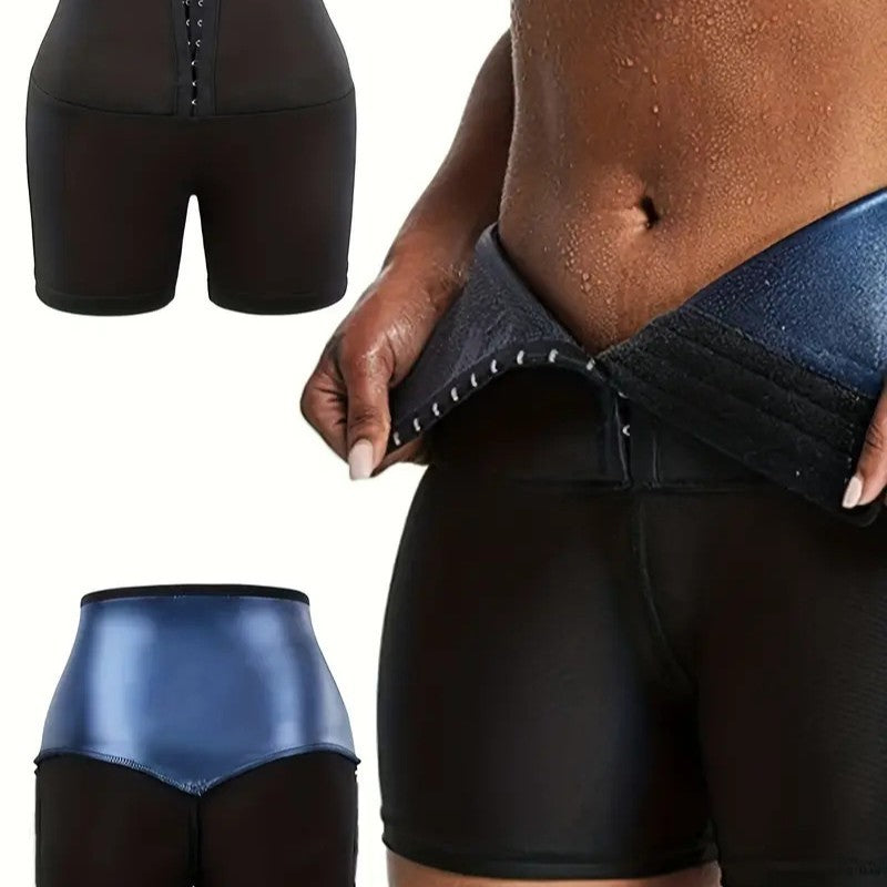 Sweaty Three-Breasted High-Waist Sauna Shorts Belly-Tight Waist Fitness Shaping Hip-Lifting Tights